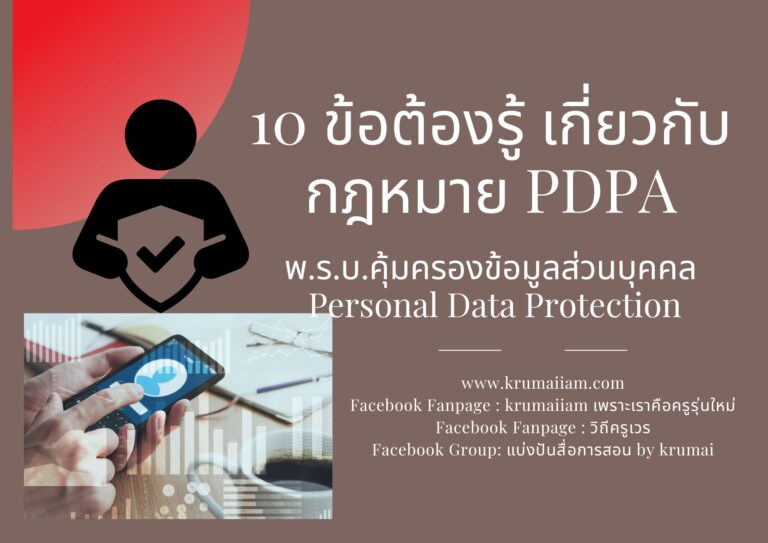 10 ข้อต้องรู้ เกี่ยวกับกฎหมาย PDPA